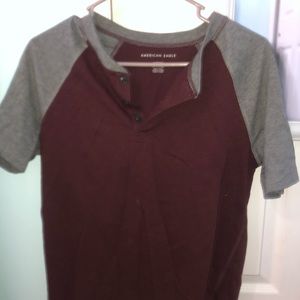 American Eagle Red and Grey Men’s Shirt